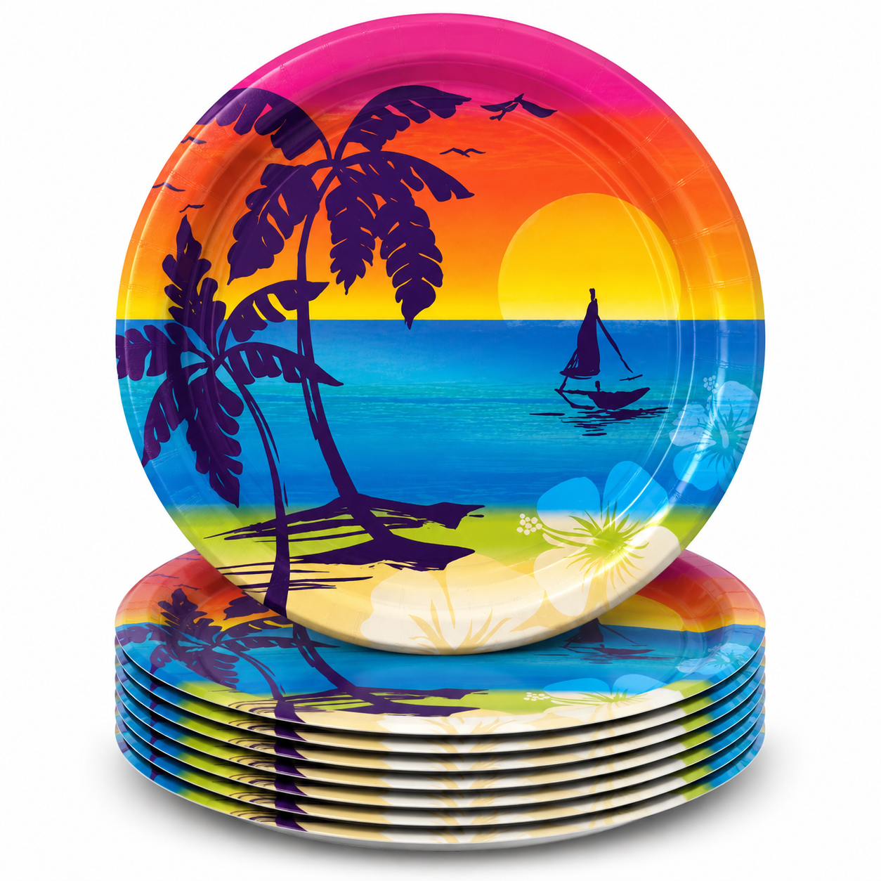 Hawaiian Aloha Summer 9" Paper Plates (Pack of 8)
