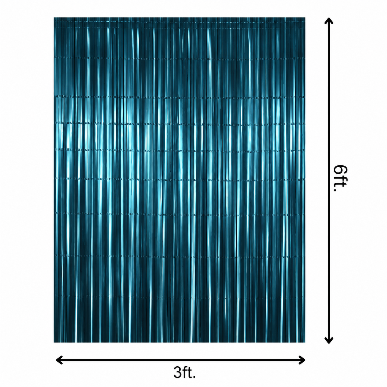 Matte Blue Fringe Curtain