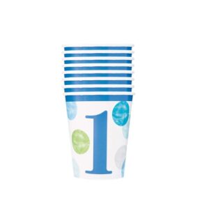 Blue Dots Birthday Paper Cup 9 oz (8 Pack)