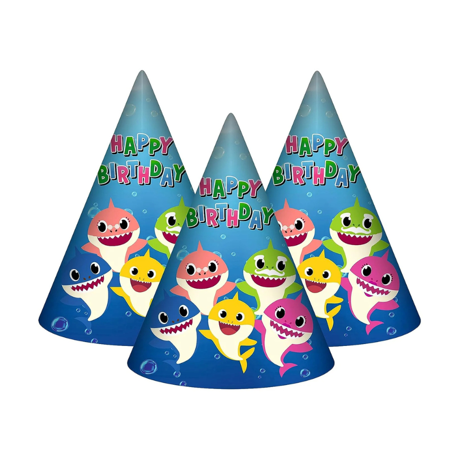 Baby Shark Paper Cone Hats (Pack of 10)