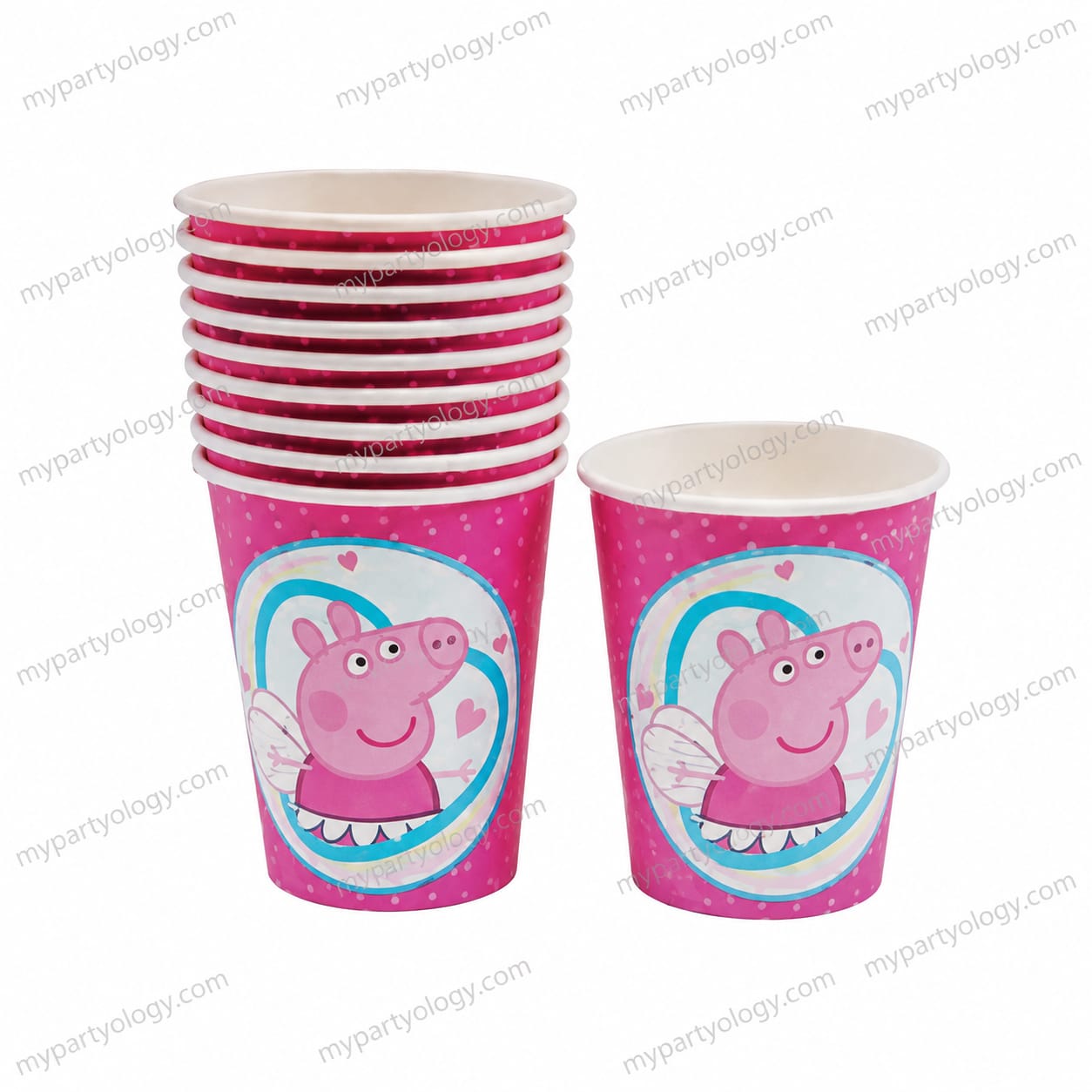 Peppa Pig Dark Pink Theme Paper Cups Set (10 Pack)