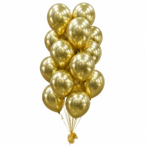 Chrome Gold 12" Helium Balloon Bouquet