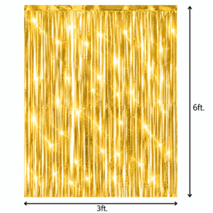 Chorme Gold Fringe Foil Curtain