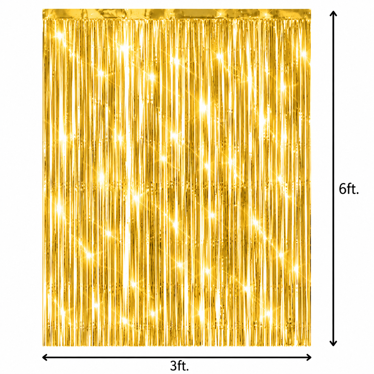 Chorme Gold Fringe Foil Curtain