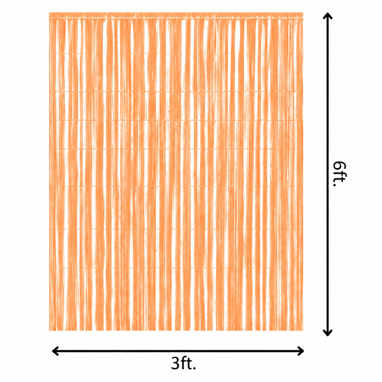 Pastel Orange Fringe Foil Curtain