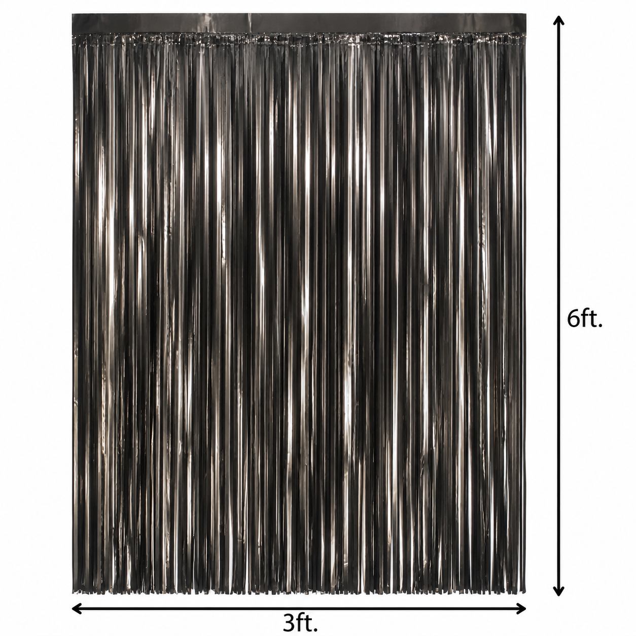 Matte Dark Silver Fringe Curtain