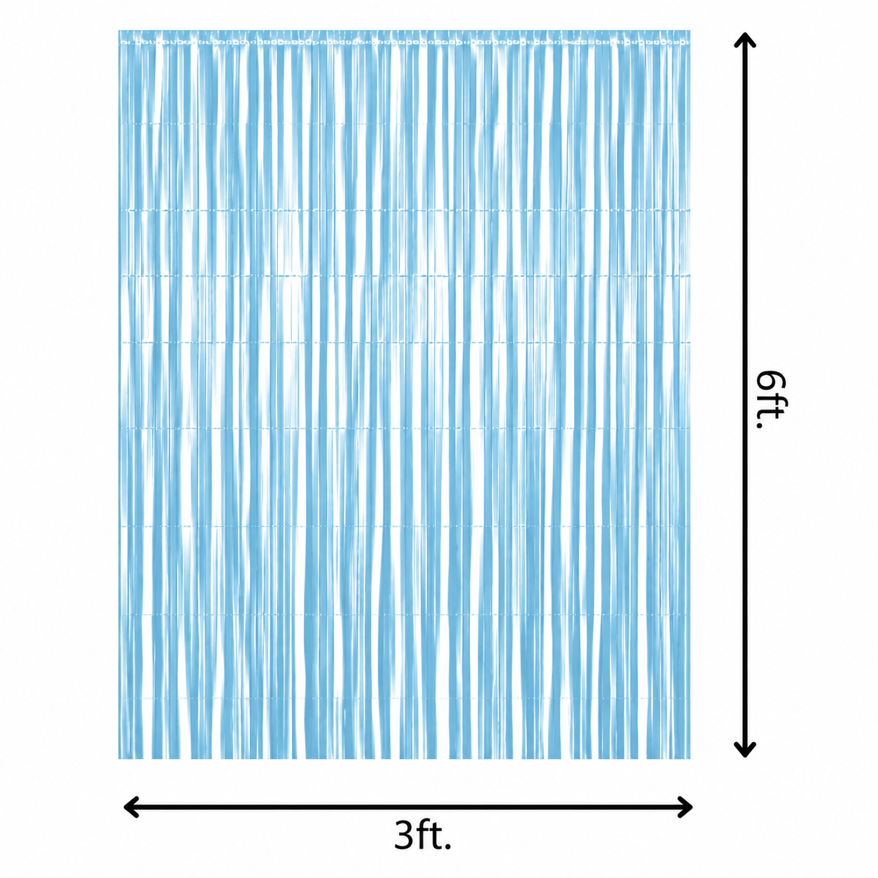 Pastel Blue Fringe Foil Curtain