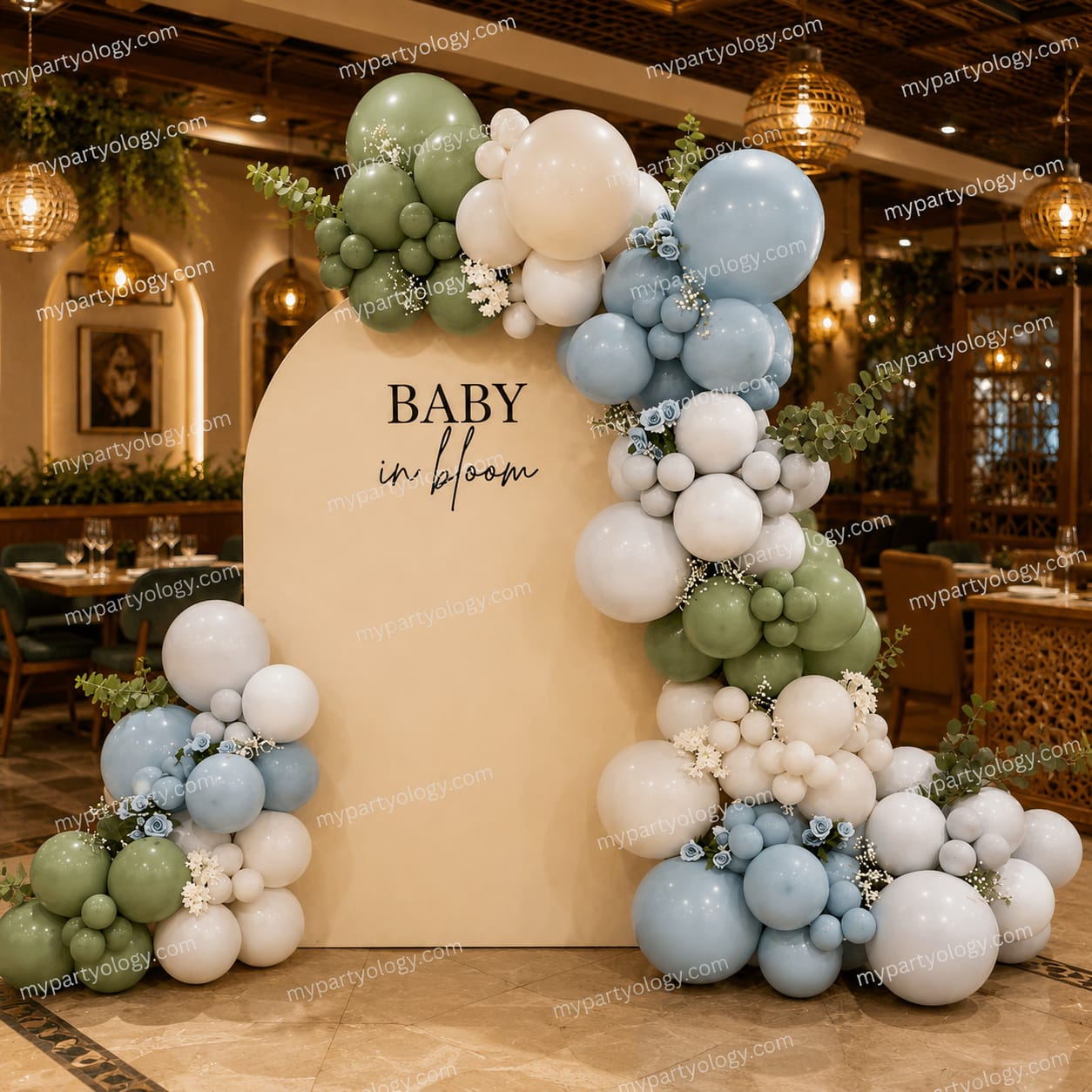 Baby in Bloom Elegant Baby Shower Balloon Decoration