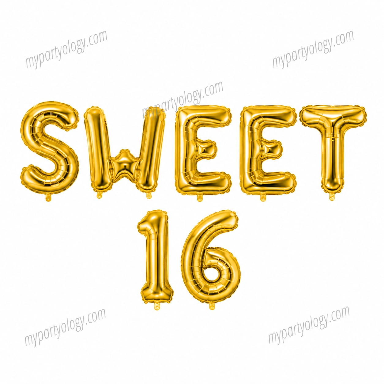 Sweet 16 Gold 16" Foil Balloon Banner