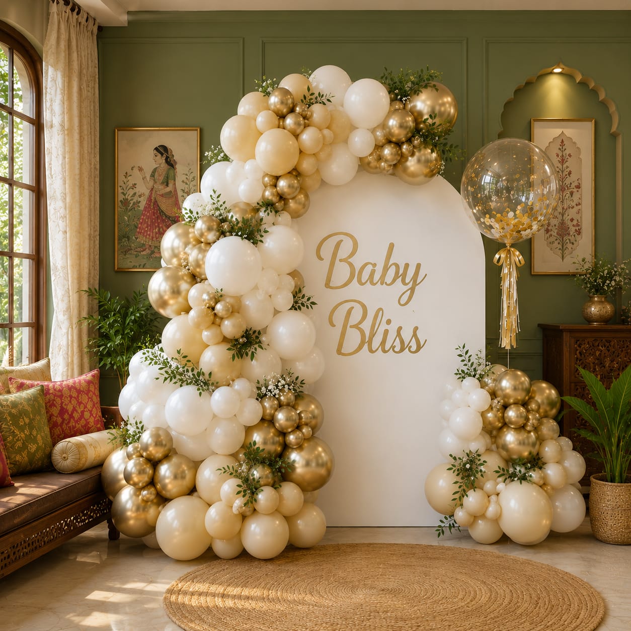 Baby Bliss Elegant Baby Shower Balloon Decoration