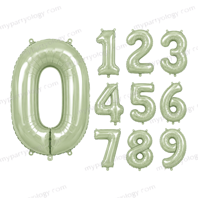 Sage Green Number Balloons (40 inch)