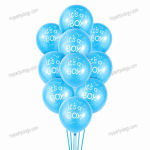 It's A Boy Blue Print 12'' Latex Balloons (Pack of 10)