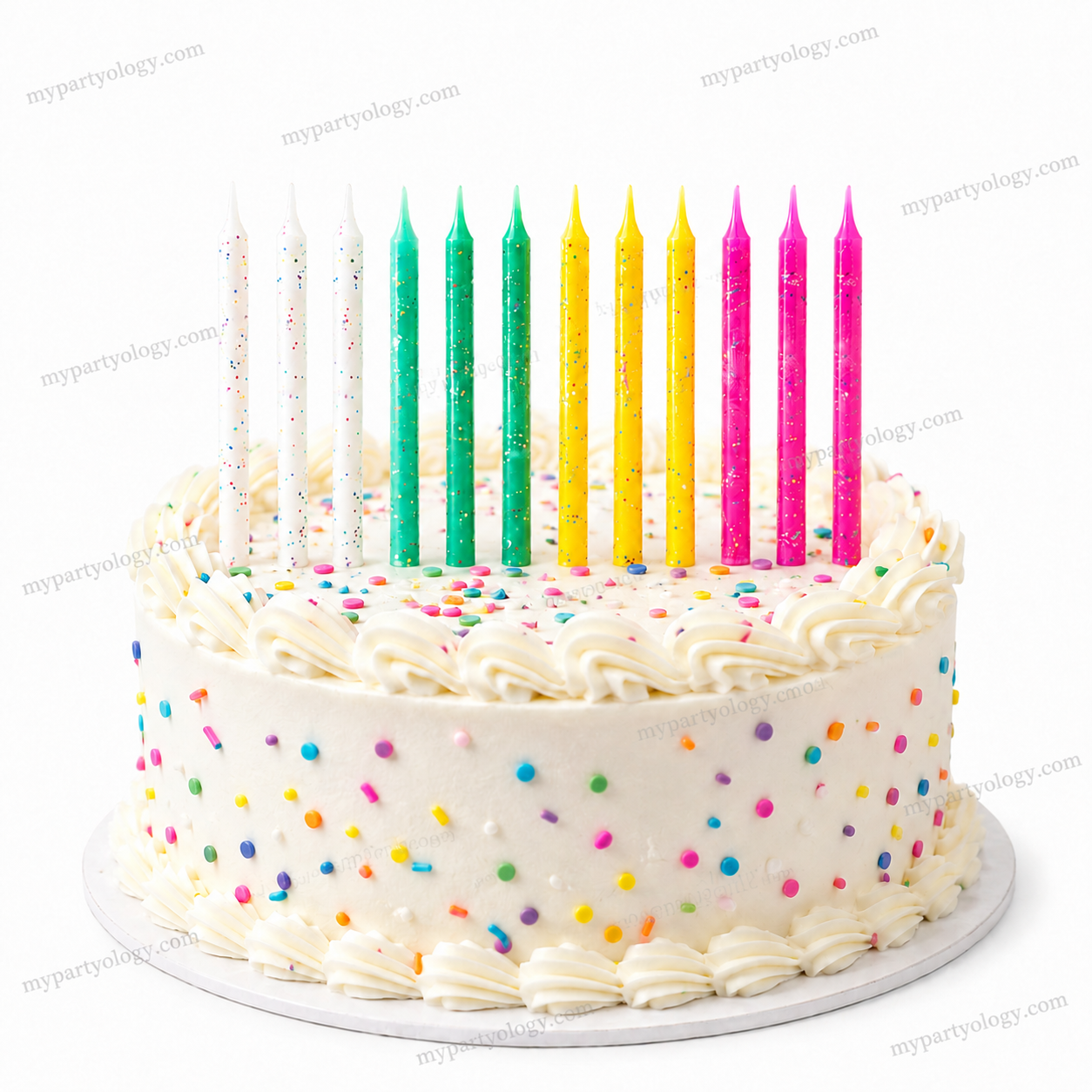 Multi-Color Glitter Candles (Pack of 12)