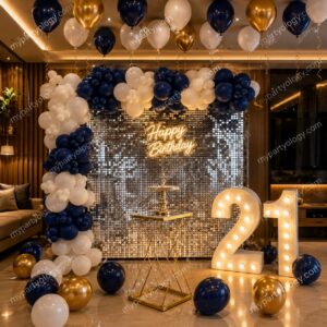 Happy Birthday 21st Elegant Balloon Decoration