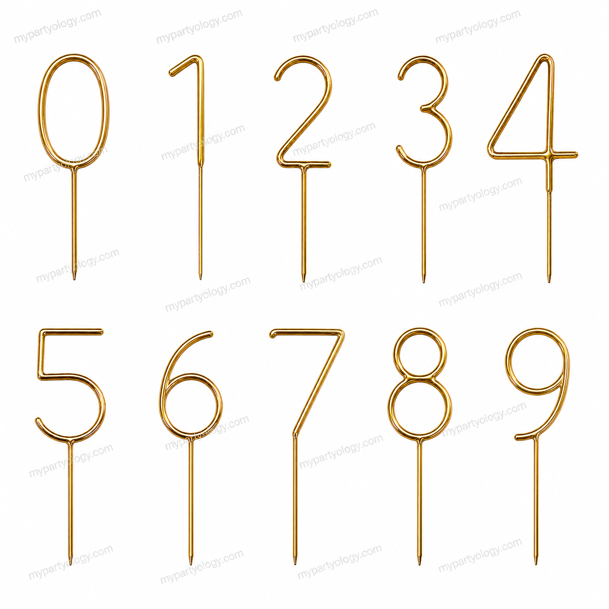 Number Sparkle Gold Candles