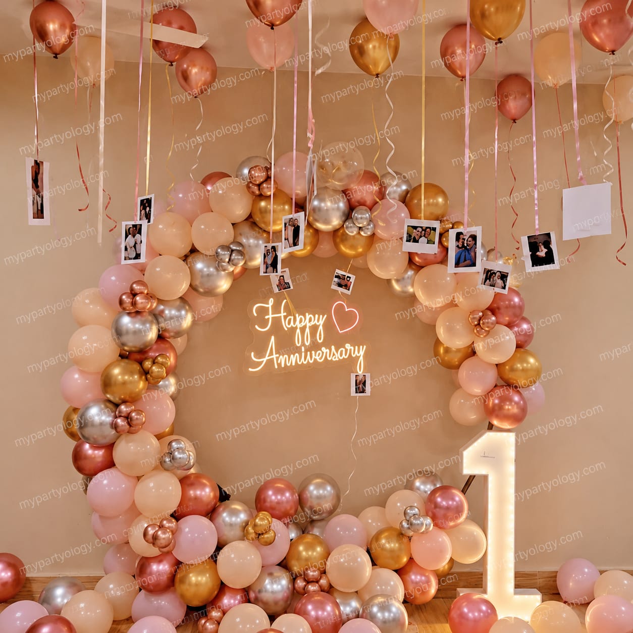 1st Anniversary Ring Decoration Backdrop