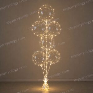 Golden Glow Bubble Balloon Helium Bouquet