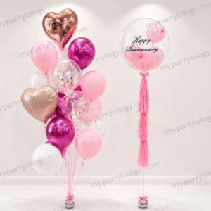 Blush & Bloom Personalized Balloon Helium Bouquet