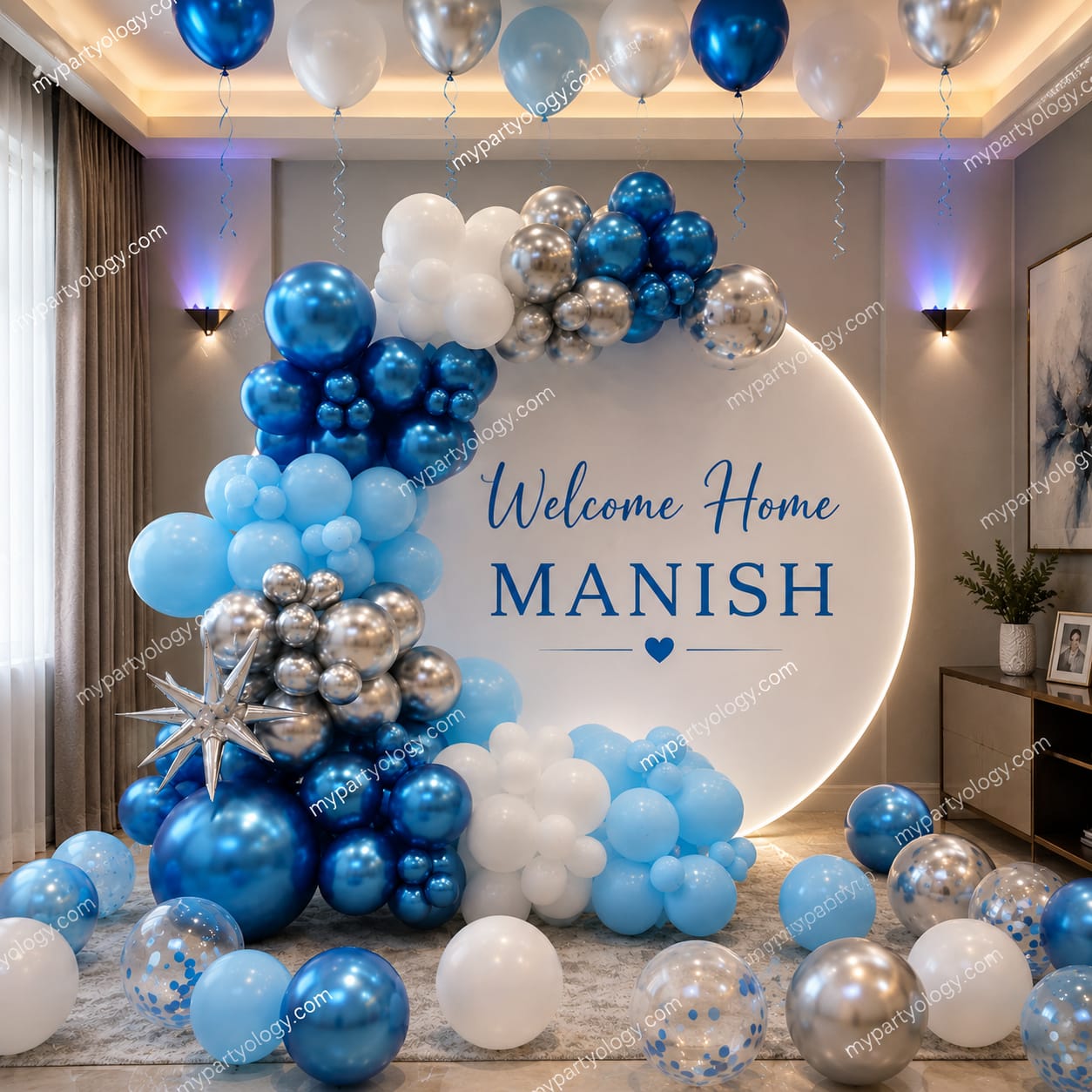 Welcome Home Calm Blue Ring Balloon Decoration