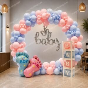 Oh Baby Feet Pink & Blue Ring Balloon Decorations