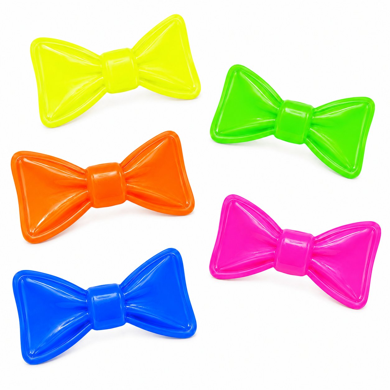 Assorted Coloured Neon/Glow Plastic Bow (Pack of 1)