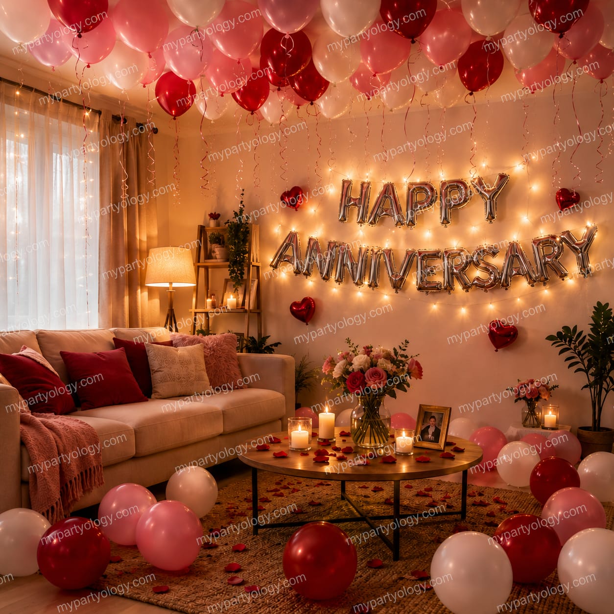 Romantic Anniversary Balloon Decoration
