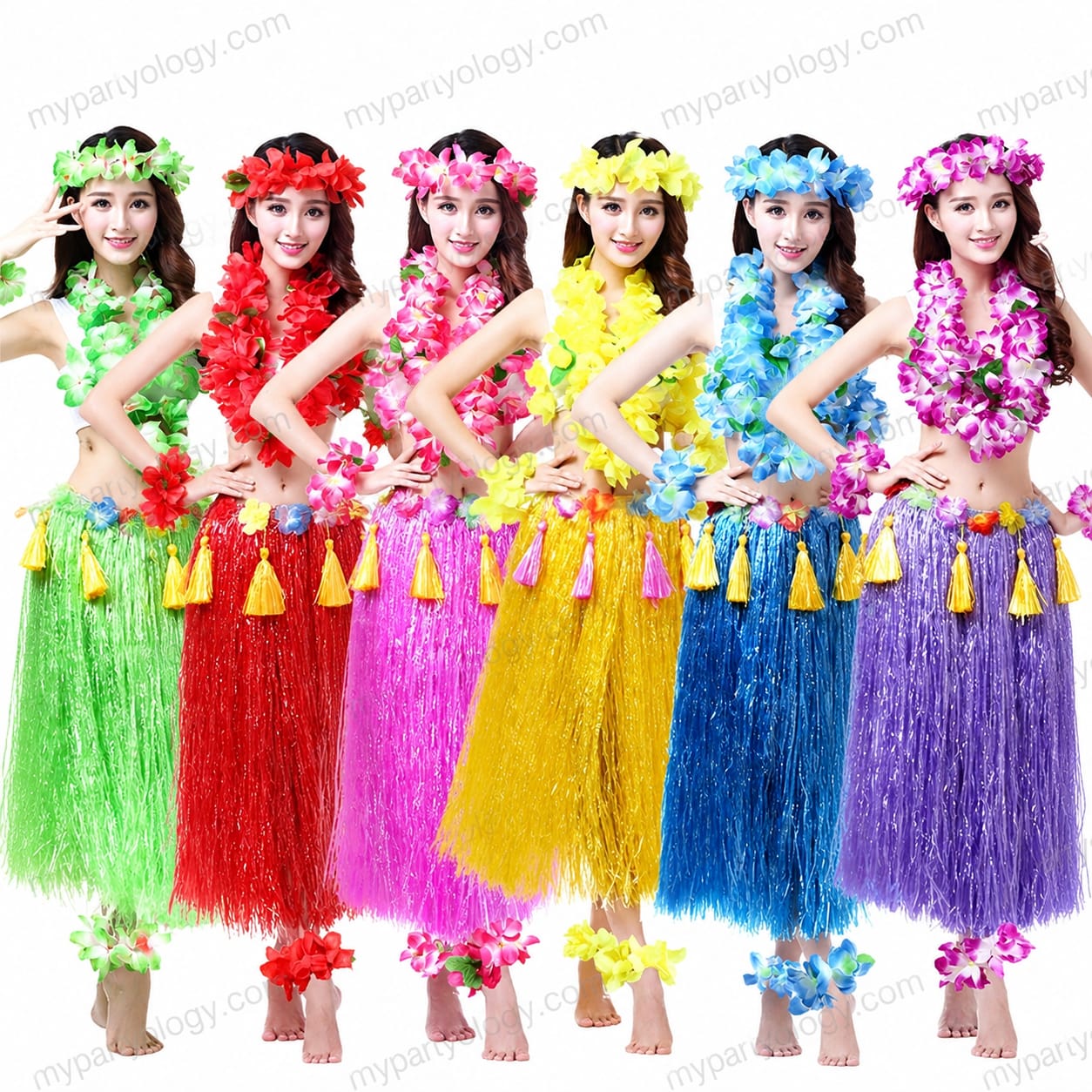 Assorted Coloured Hawaiian Hula 31" Skirts (Pack of 1) - Image 2