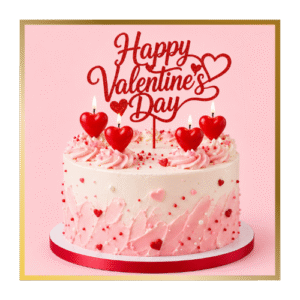 Valentine's Candles & Cake Topper
