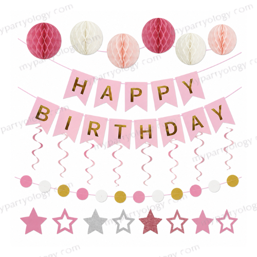Party Decoration Set Pink (Pack of 20)