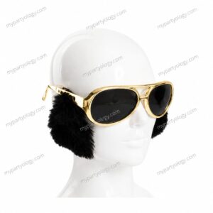 Elvis with Sidelocks Gold Fancy Goggles (Pack of 1)