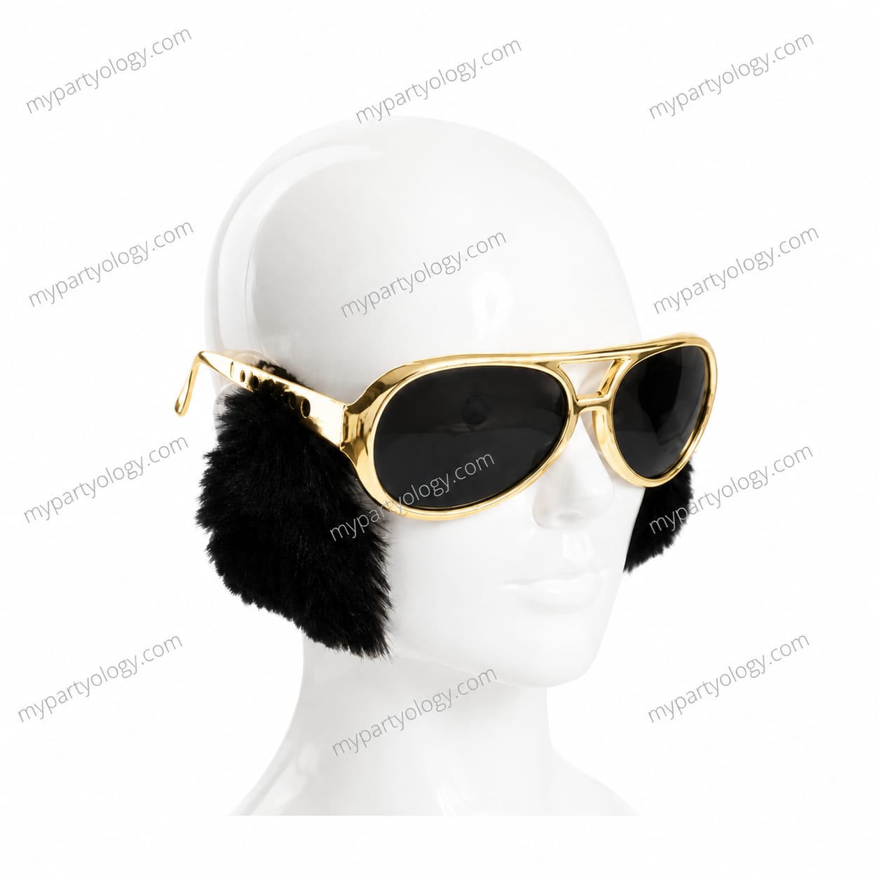 Elvis with Sidelocks Gold Fancy Goggles (Pack of 1)