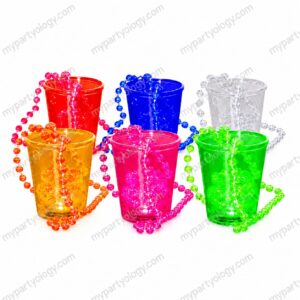 Assorted Coloured LED Beaded Shot Glasses (Pack of 1)