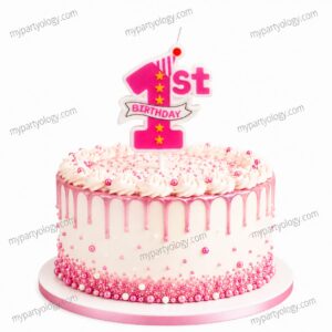 My 1st Birthday Pastel Pink Candle