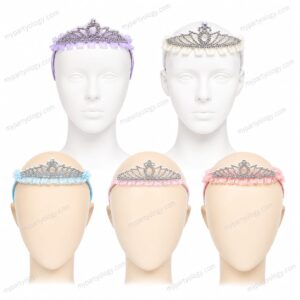 Assorted Coloured Lace Plastic Tiaras (Pack of 1)