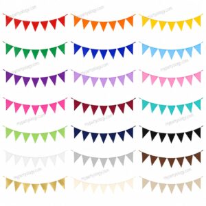 Assorted Self Coloured Triangular 10ft Flag/Pennant Banners