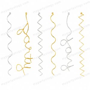Silver & Gold Pipe Balloon Tails (Pack of 6)