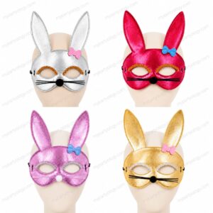 Assorted Coloured Bunny Eye Mask with Ears (Pack of 1)