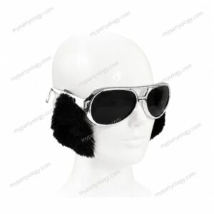 Elvis with Sidelocks Silver Fancy Goggles (Pack of 1)