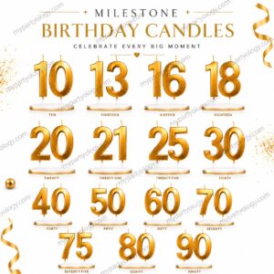 Gold Milestone Metallic Candles