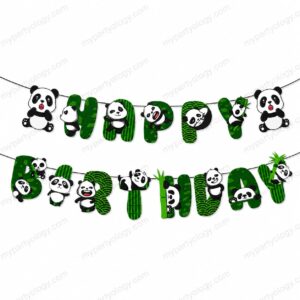 Happy Birthday Panda Paper Banner