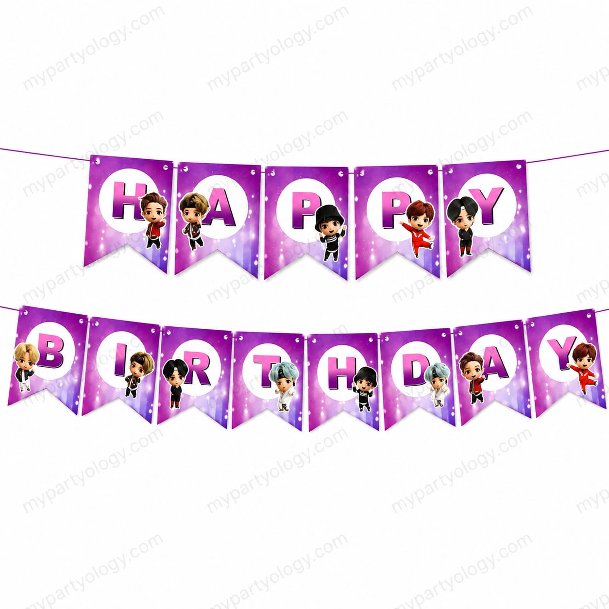 Happy Birthday B T S Paper Banner