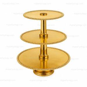 Gold Metallic 3 Tier Cupcake Cardboard Stand (Pack of 1)