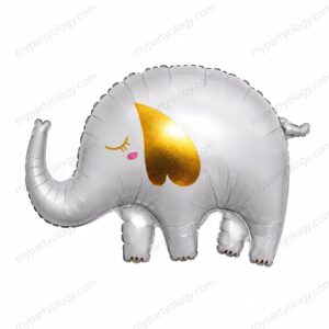 Elephant Grey & Gold 27'' Foil Balloon