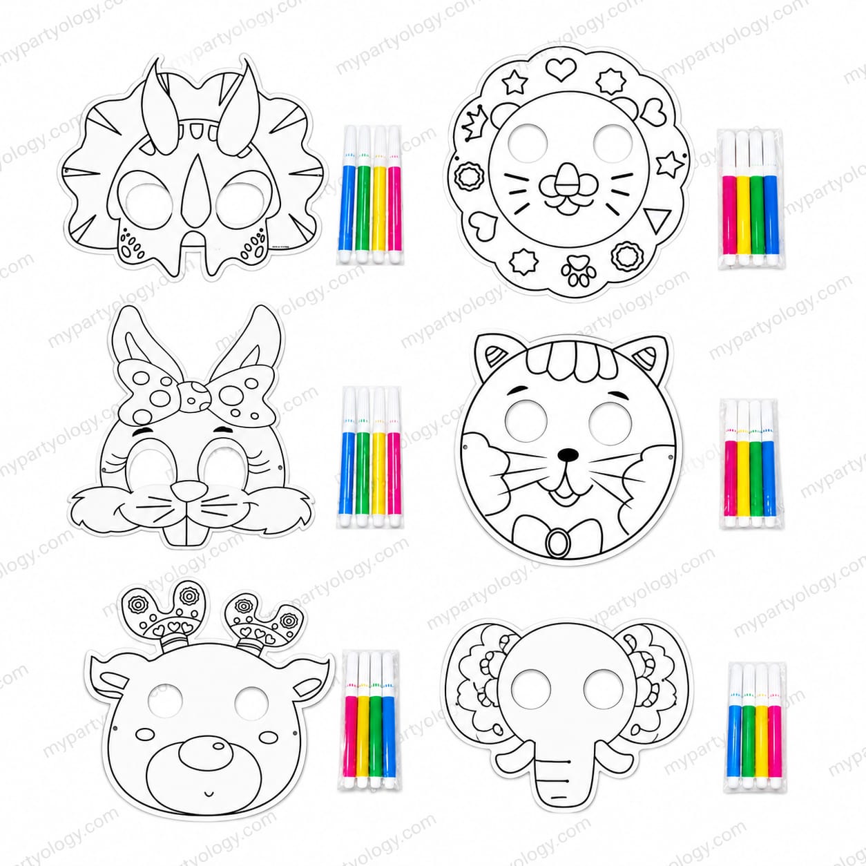 Assorted Animal DIY Paper Face Mask