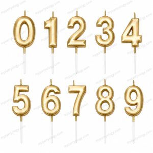 Champagne Gold Metallic Number Candles