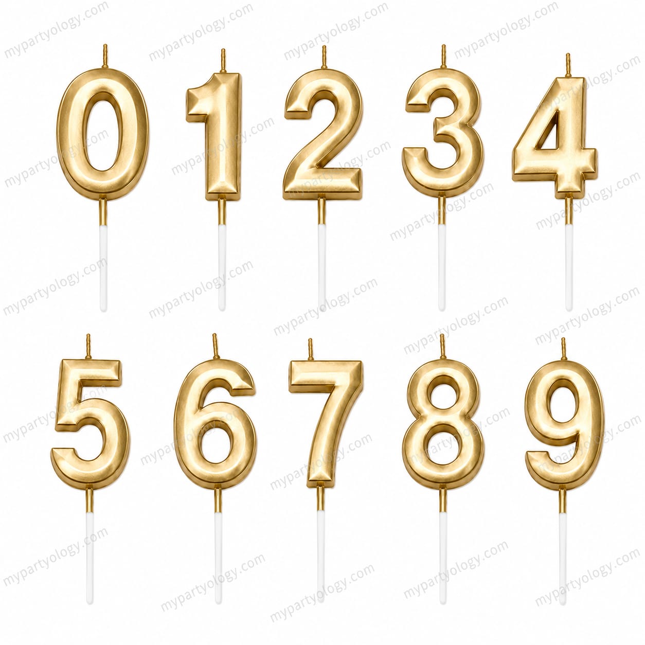Champagne Gold Metallic Number Candles