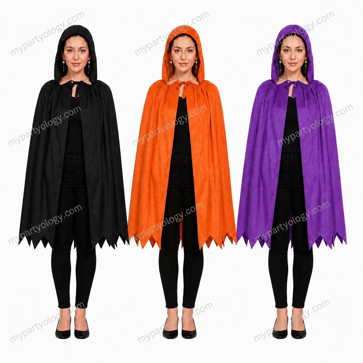 Black Hood Adult Jagged Edge Cape