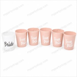 Bride/Team Bride Plastic Glass Set (Pack of 6)