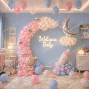 Star Is Born Welcome Baby Girl Balloon Decoration