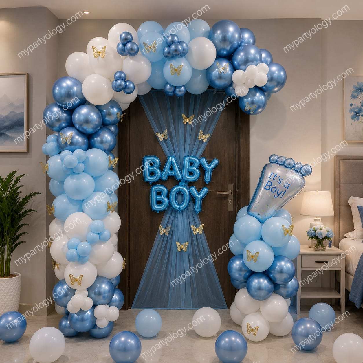 Welcome Baby Boy Room Arch Balloon Decoration